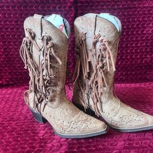 Brown Western Fringe Boots